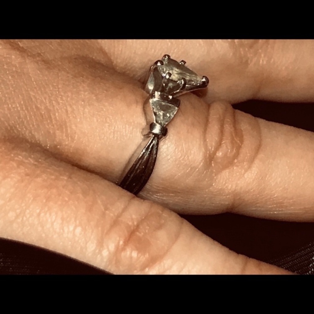 Custom made platinum and diamond engagement ring